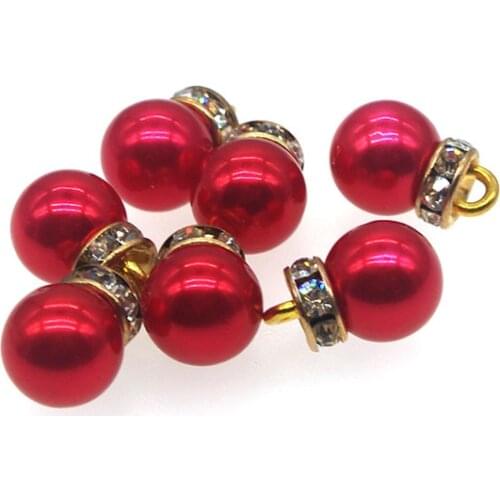 10PCs Resin Sewing Buttons Scrapbooking Round Pearl Single Hole Imitation Pearl 8mm Costura Botones decorate PE005