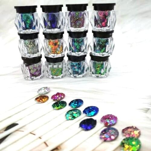 13Pcs/set Chameleon Chunky Mix Glitter*Glitter chameleon nail sequin flash powder Color Shift Glitter/Color Shift Chunky Glitter