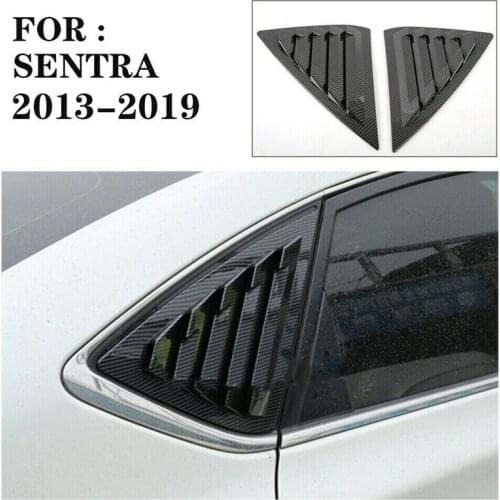 2X Sport Style Carbon Fiber Print Quarter Window Scoops Louvers for Nissan Sentra 2013-2019