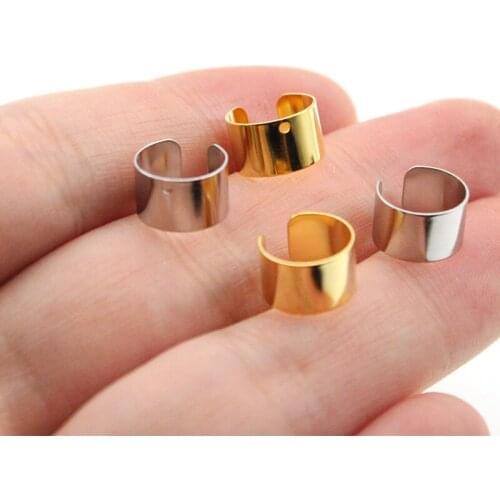 20pcs/lot Stainless Steel Gold Earrings Findings Body Jewelry No Pierced Non-piercing Ear cuff Ear Clip Earrings for Women Men