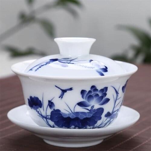 200ML Chinese Traditions Gai Wan Tea Set Bone China Tea Sets Dehua Gaiwan Tea Porcelain Pot Set Travel Beautiful And Easy Kettle