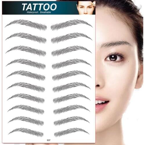 3D Eyebrow Sticker Bionic Tattoo Semi-Permanent Water Transfer Sticker Embroidery Supplies Makeup Tattoo Waterproof Eyebrow W6U0