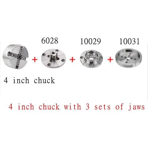 4 inch chuck with 3 sets of jaws 4-Inch Woodworking DIY Lathe Accessories