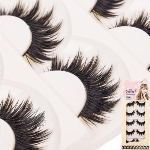 5pcs False eyelashes natural eyelashes thick soft cross thick false eyelash extension