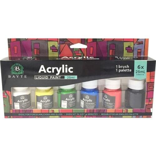 6 x 25ml Heavy Body Colors Rich Pigments Acrylic Paint Set for Painting Crafts 4X7E