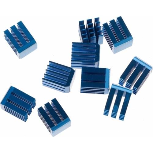 10Pcs Blue Aluminum Heatsink Stepper Motor Drive Special Cooling Heat Sink For TMC2100 for 3D Printers Printing Parts