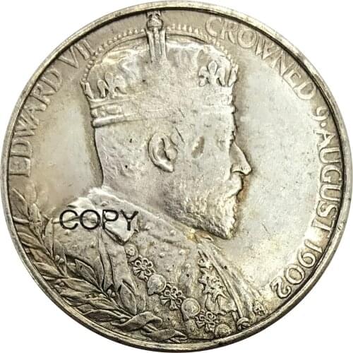 British Historical Medals Edward VII Coronation 1902 Silver Plated Or Brass Metal Or Rred Copper Metal Copy Coins