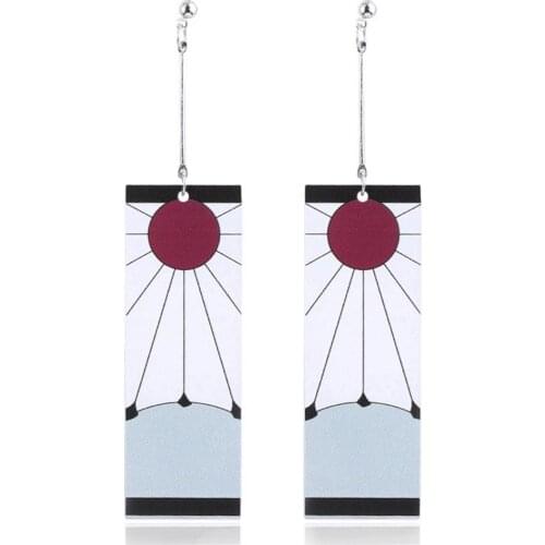Anime Acrylic Drop Earrings Demon Slayer Kimetsu no Yaiba Blade of Ghost Earings For Women Men Cosplay Jewelry Accessories Gift