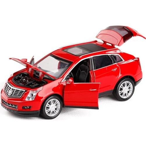 1:32 Scale Diecast Alloy Metal Luxury SUV Car For Cadillac SRX Collection Model Off-Road Vehicle Pull Back Toys