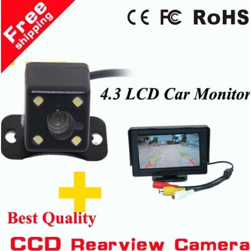 2 in 1 HD CCD car rear view Camera car parking camera + 4.3" HD 800*480 Car Monitor car parking monitor night vision waterpoof