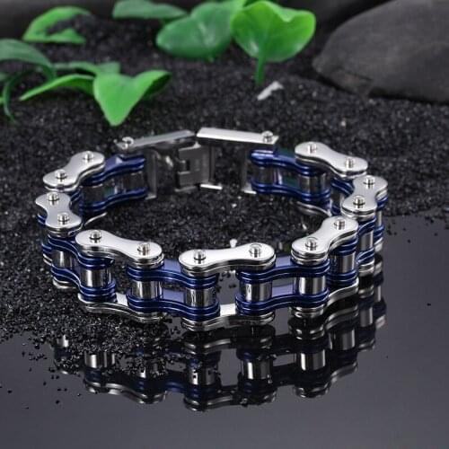 Stainless steel bracelet male models black geometric shapes cycling chain jewelry