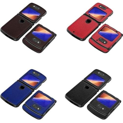 Phone Case Pu Skin For Motorola Razr 5G Case Luxury Genuine Vegan Leather Flip Cover For Moto Razr 5G 2020 Versio