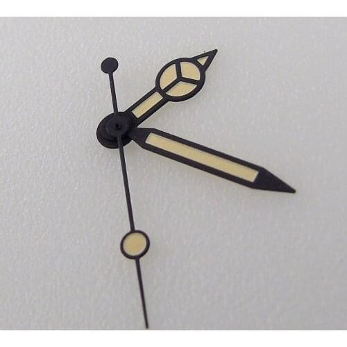 Black Second hands Black edge yellow Watch Hands Luminous for NH35 Movement