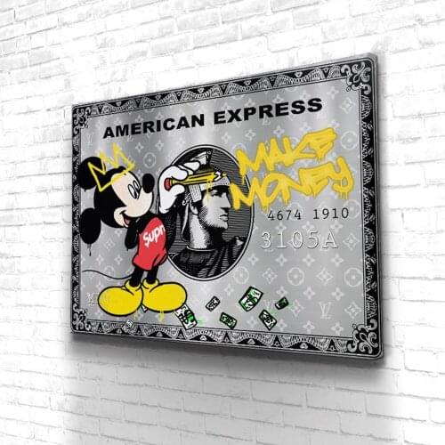 Disney Graffiti Art Mickey Mouse Canvas Paintings on the Wall Art Posters and Prints Donald Duck Art Pictures Home Decor Cuadros