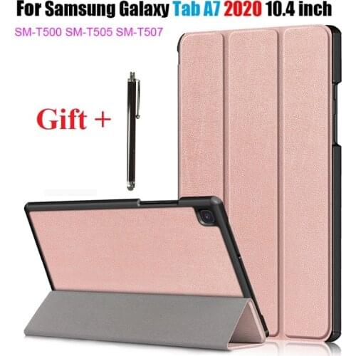 For Galaxy Tab A7 10.4 Case 2020 SM-T500 T505 Cover 3-folding Stand Shell Folio Smart Case for Galaxy S6 lite P610 T510 515 T290
