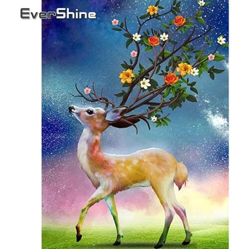 EverShine 5D Diamond Painting Animals Picture Of Rhinestones Full Square Diamond Embroidery Deer Mosaic Kits Hot Sale Wall Art