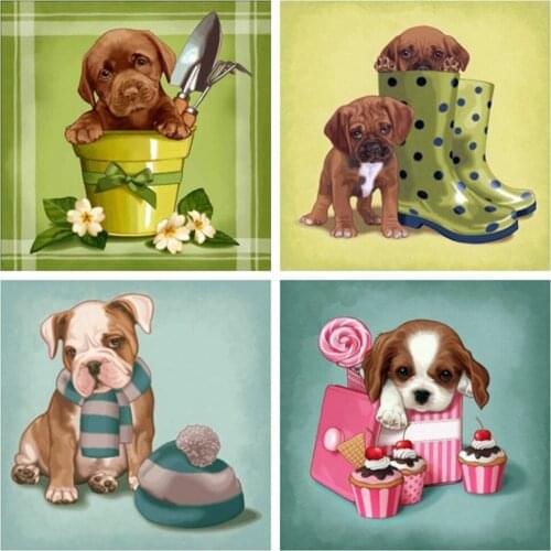 EverShine Diamond Mosaic Animal Picture Rhinestones Diamond Painting Full Square Dog Cross Stitch Home Decor Bead Embroidery