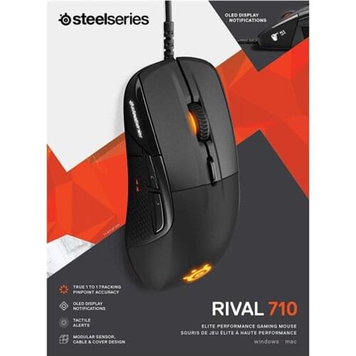 SteelSeries Rival 710 Gaming Mouse - 16,000 CPI TrueMove3 Optical Sensor - OLED Display - Tactile Alerts - RGB Lighting