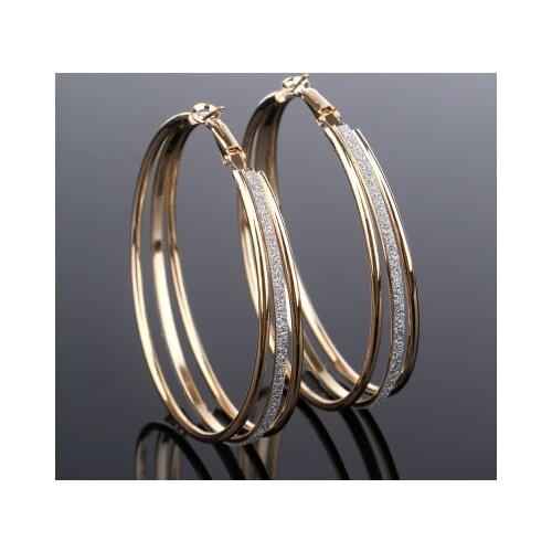 Classic Round Big Hoop Earring 1 Pair Round Loop Circle Gold And silver color Hoop Earring Large Size Punk Earrings For Women