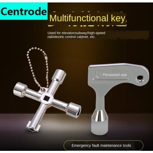 Elevator key triangle opposite side four corner square round hole train door electric box valve multifunctional triangle lock