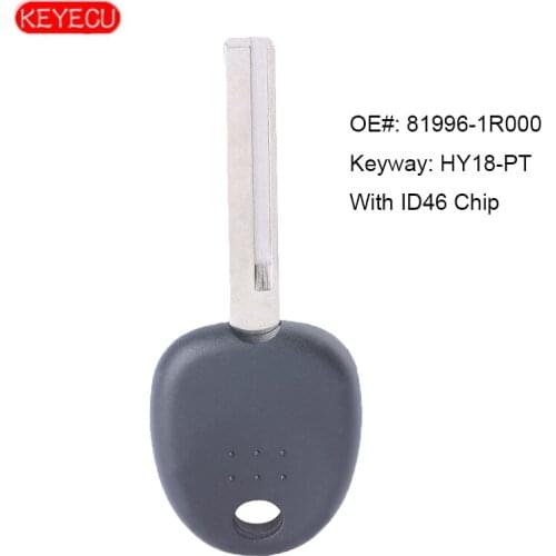 KEYECU Transponder Key With ID46 Chip for Hyundai Accent Veloster 2012-2016 Keyway: HY18-PT OE# 81996-1R000