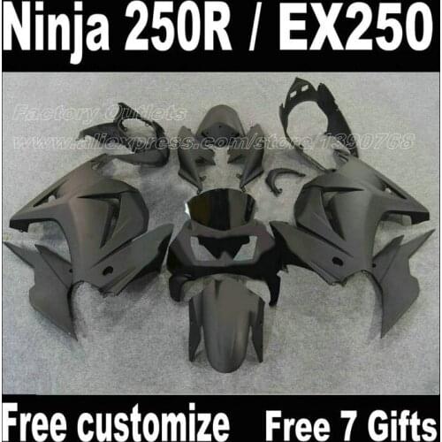 ABS fairing kit for Kawasaki Ninja 250R 2008 - 2014 EX250 08 09 - 14 all matte black Fairings ZX250R 2009 2010 2012 FB15