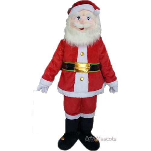 Santa Claus Mascot Costume Full Body Adult Plush Suit Christmas Outfit for Holiday Events and Festivals Adults Santa Suit
