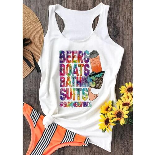 Beers Boats Bathing Suits Racerback Tank women fashion undershirt singlet aesthetic Feminist sleeveless garment kawaii top tee