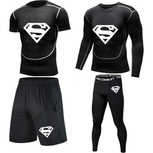 Mannen Gym Fitness Compressie T-shirt Running Sportkleding Suits Gym Jogging Training Workout Panty Trainingspak Kleding Sets