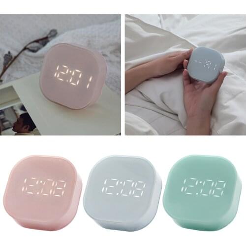Mini Cube Bedside Digital Loud Alarm Clock Magnetic 12/24H Home Office Timer