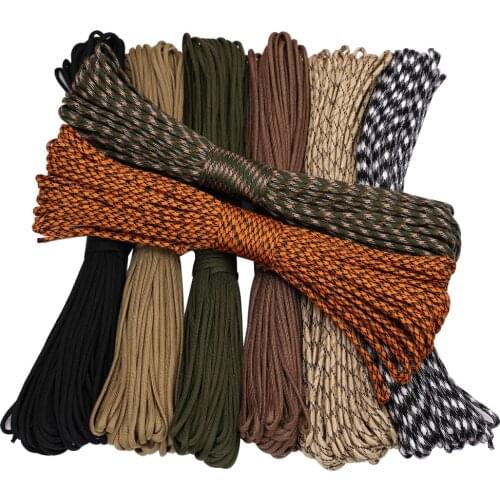 Dia 4mm 550 Lbs Parachute Cord Lanyard Tent Rope 9 Strand for Hiking Camping Climbing Camping Tent Multifunction Corda