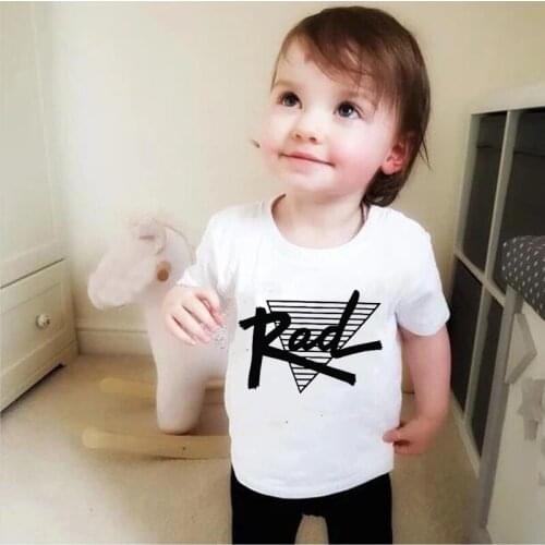 Rad Pattern New Letter Print Clothes Kids T-shirt Boys And Girls Soft T Shirt Summer Fashion Style Top Kids Street Wear T Shirts