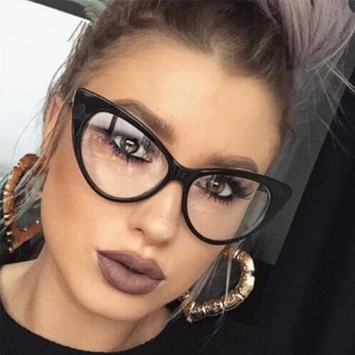 2019 Fashion Cheap Eyeglasses Sexy Cat Eye Optical Glasses Women Transparent Eyewear Brand Designer Vintage Clear Lens Frame