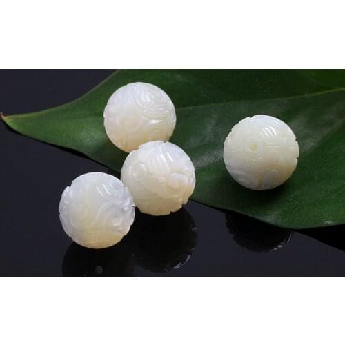 One pcs sea shell round carved 12MM for DIY jewelry making loose beads FPPJ wholesale beads nature gem stone