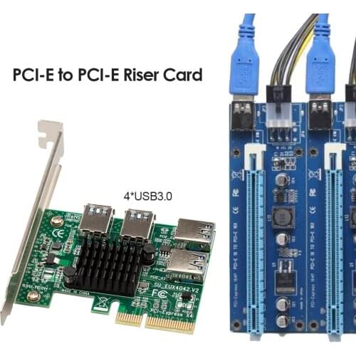 PCI-E to PCI-E Adapter Extender 1 Turn 4 PCI-Express Slot 1x to 4x 16x USB 3.0 Riser Multiplier Card Converter Module Board