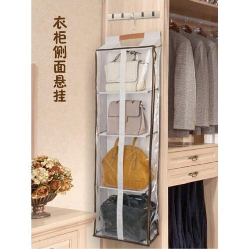 YT 1Pc Fully Enclosed Home Storage Bag 118.5*41*11cm Bag Storage Leather Shoes Closet Side With Womens Bag Hanger Semi-closed