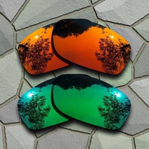 Red Orange&Jade Green Sunglasses Polarized Replacement Lenses for Oakley Fives Squared