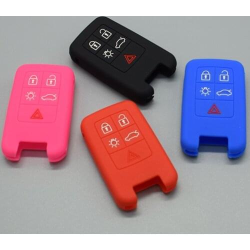 Silicone key cover case skin holder for VOLVO V40 S80 XC60 S60L V60 xc90 v70 s40 Remote 5 Button keyless protect shell