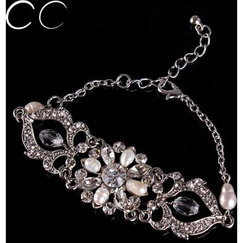 Wedding jewellery for brides & pearl & crystal bracelets for women party fashion jewelry best gift E002
