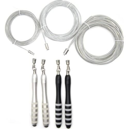 HEAVY TPU STEEL DOUBLE BEARING 520g 390g 315g jump rope set 4mm 6mm 8mm weighted steel cord quick connect switch with case