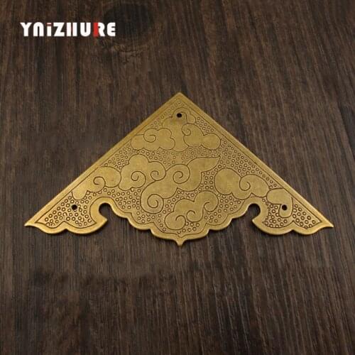 8pcs Antique Copper Angle Sheet Angle Flower Chinese Furniture Accessories Pure Copper Brass Paste The Corner