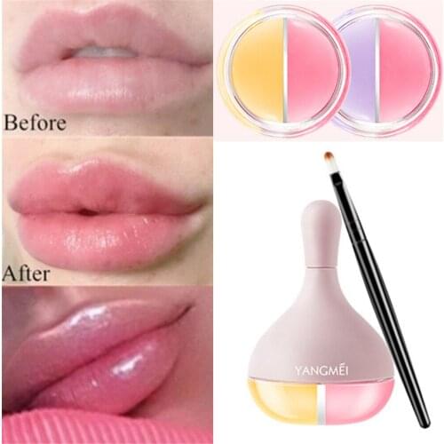 1 Set Lip Sleeping Mask Night Sleep Maintenance Moistened Lip Balm Natural Rose Honey Moisture Lip Balm Temperature Change Color