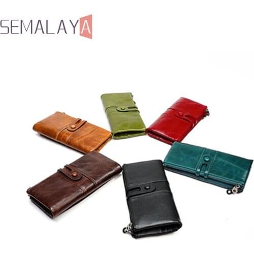Top Quality Card Holder Classic RFID Ladies Wallet Leather First Layer Cowhide Tri-fold Wallet Multi-Function Long Coin Purse