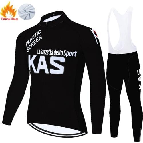 Kas Retro Winter Thermal Fleece Maillot Tenue Cyclisme Homme Masculino Tricota Ropa Jersey Ciclismo Uniforme Ciclismo Hombre