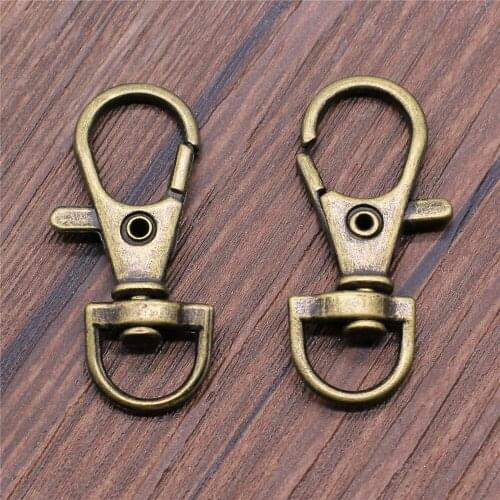 10pcs 2 Colors 17x38mm 15x35mm Lobster Clasp Clips Key Hook Keychain Split Key Ring Findings Accessories For Keychains Making