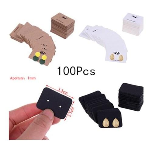 100Pcs Multi Color Paper Cute Stud Earring Hangtag Card Cost Extra Jewelry Display Packing Card 3.5*2.5cm