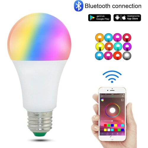 15W Bluetooth LED Light E27 B22 Smart Dimmable Bulb AC85-265V RGB Lamp Wireless Control Magic Bulbs RGBWW For Home Decoration
