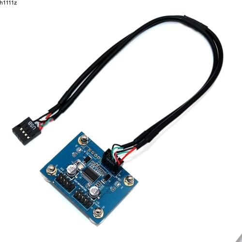 1X2 Motherboard USB 2.0 9pin Header 1 to 2 Extension Hub Splitter Adapter-Converter MB USB 2.0 Male to 2 Male-30CM 9-pin Cable