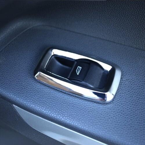 ABS Chrome Window Lifter Switch Decoration Panel Cover Trim Sticker for Ford Ecosport New Fiesta MK7 Accessories