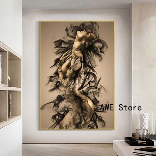 Abstract Art Sexy and Nude Women Picture Canvas Painting Oil Painting Poster Morden Wall Art Pictures in Livingroom Decor Home